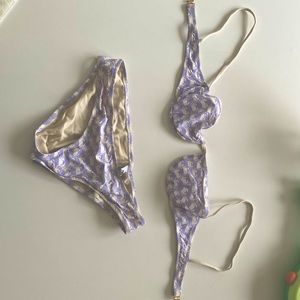 MOSCHINO MARE bikini in lavender color with white crab pattern. Euro size 42